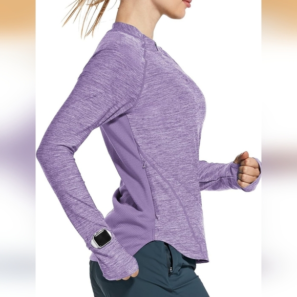 Baleaf Tops - Activewear Women's Purple Long Sleeve Athletic Shirts NWTS